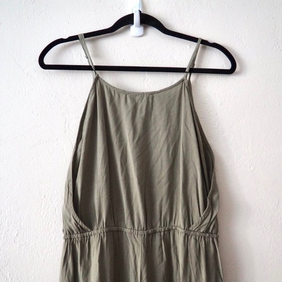 Forever 21 Light Olive green Spaghetti Strap Drawstring Jumpsuit - Picture 6 of 6